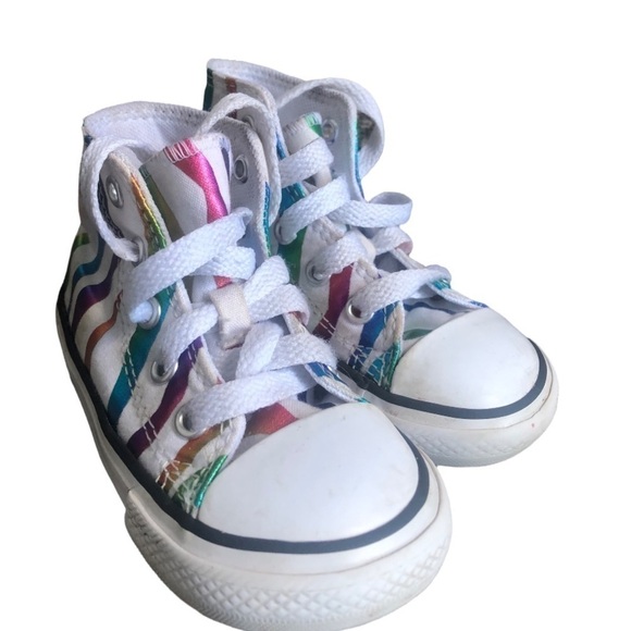 Converse Chuck Taylor All Star Hi Zebra Sneaker - infant 6 White/Rainbow - Picture 6 of 7